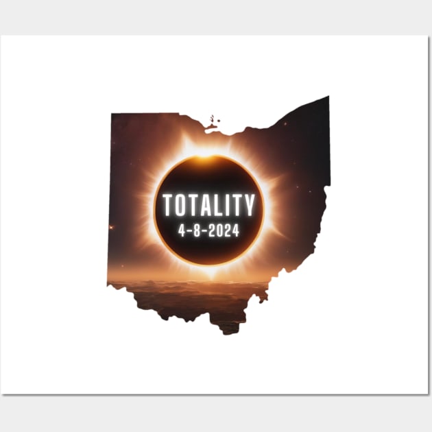 Ohio Total Eclipse April 8, 2024 Totality Wall Art by Little Duck Designs